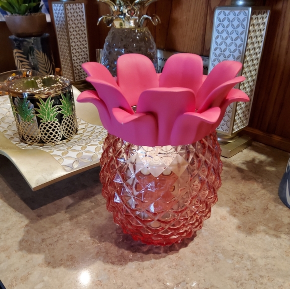 PINK PINEAPPLE SINGLE WICK CANDLE HOLDER - Picture 10 of 10